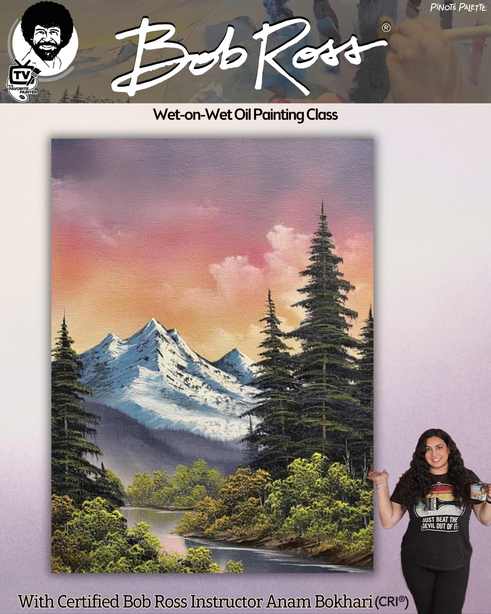 Bob Ross Oil Painting - with Certified Ross Instructor Anam Bokhari